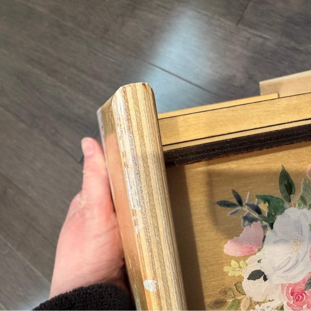 Sienna Floral Solid Wood Square Piggy Bank - Picture 5 of 10